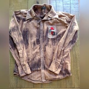 Mens Snap Front Shirt with Collar Detail